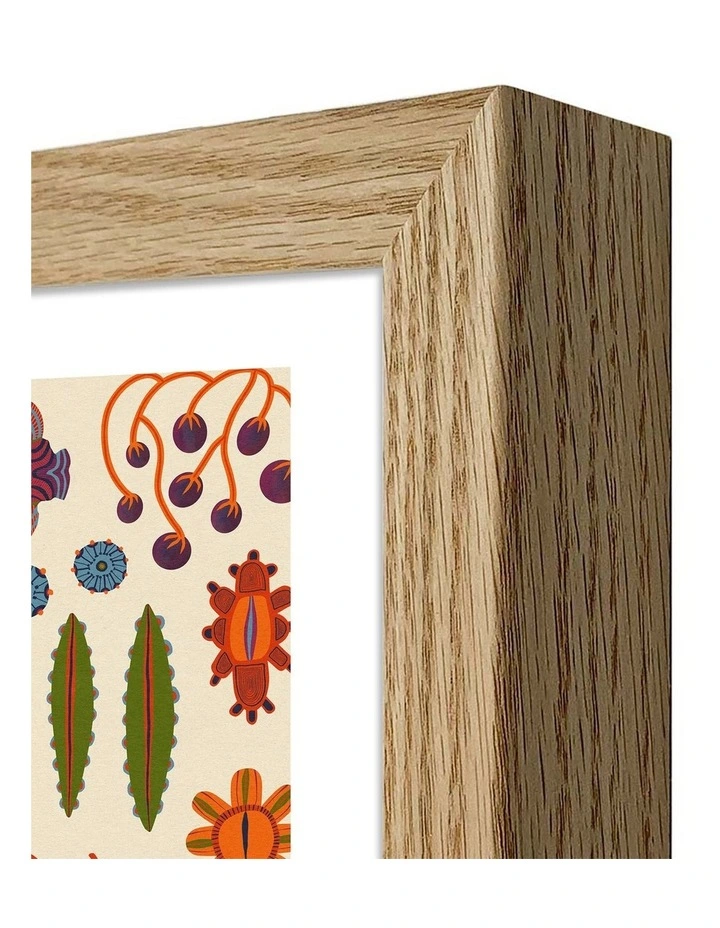 Australian Made Ornaments Pattern Art Print Natural Frame image 3