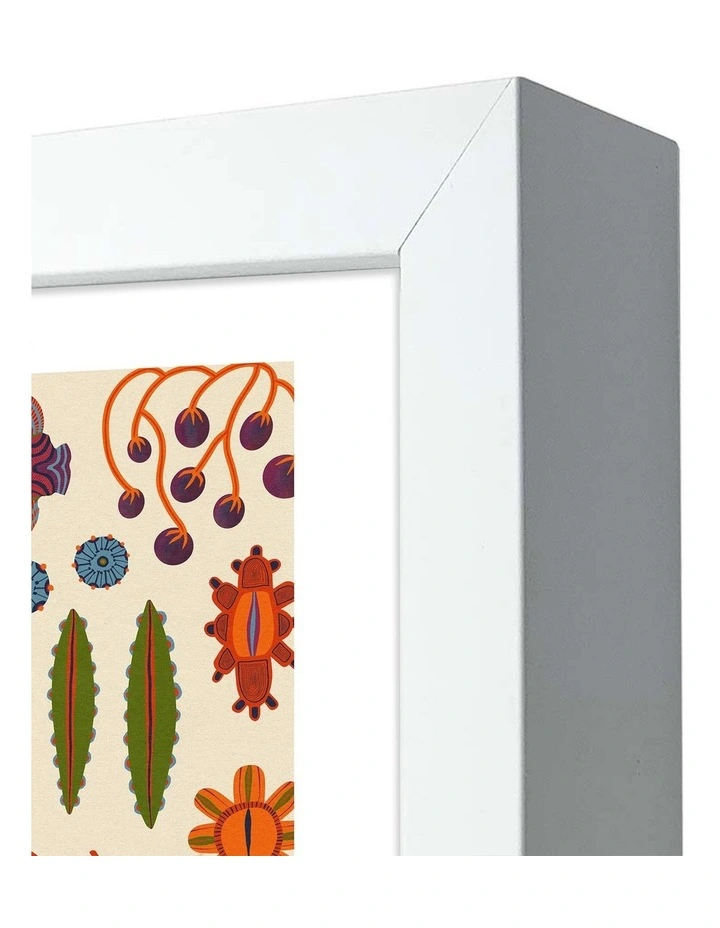 Australian Made Ornaments Pattern Art Print White Frame image 3
