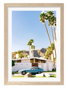 Australian Made Palm Springs Ride 7 Art Print Natural Frame