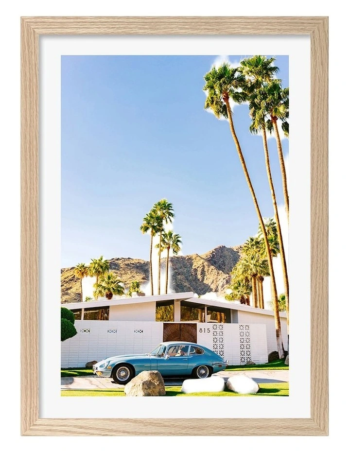 Australian Made Palm Springs Ride 7 Art Print Natural Frame image 1