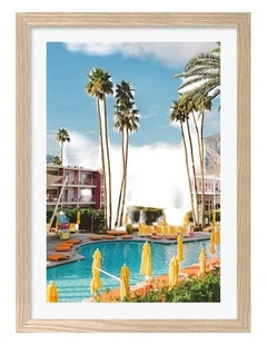 Australian Made Palm Springs Saguaro Art Print Natural Frame