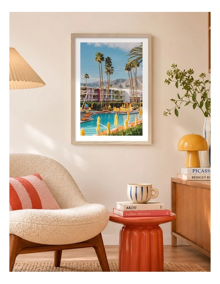 Australian Made Palm Springs Saguaro Art Print Natural Frame image 2