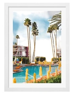 Australian Made Palm Springs Saguaro Art Print White Frame