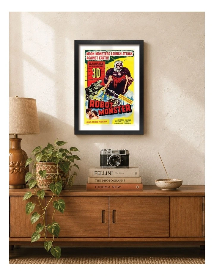 Australian Made Robot Monster Vintage Art Poster Black Frame image 2