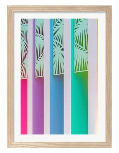Australian Made Saguaro Rainbow Art Print Natural Frame