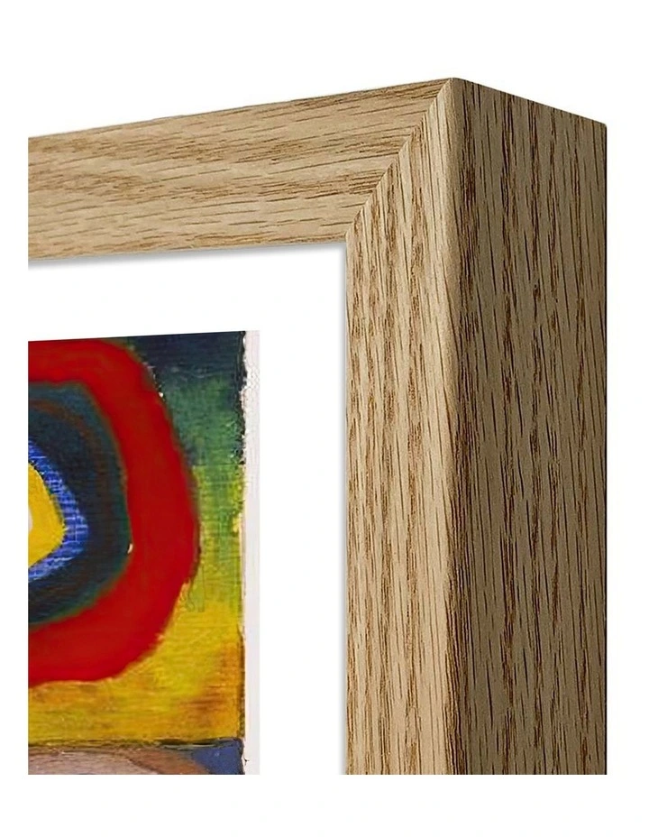 Australian Made Squares with Concentric Circles Art Print Natural Frame image 3