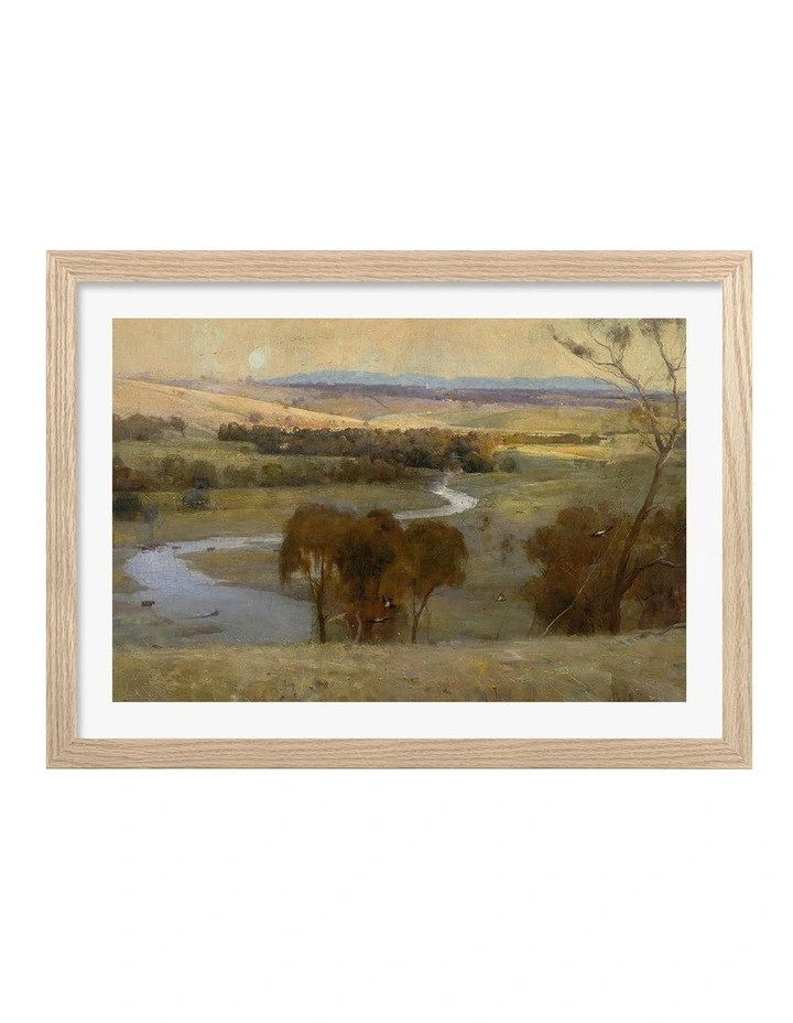 Australian Made Still Glides the Stream and Shall Forever Glide Art Print Natural Frame image 1