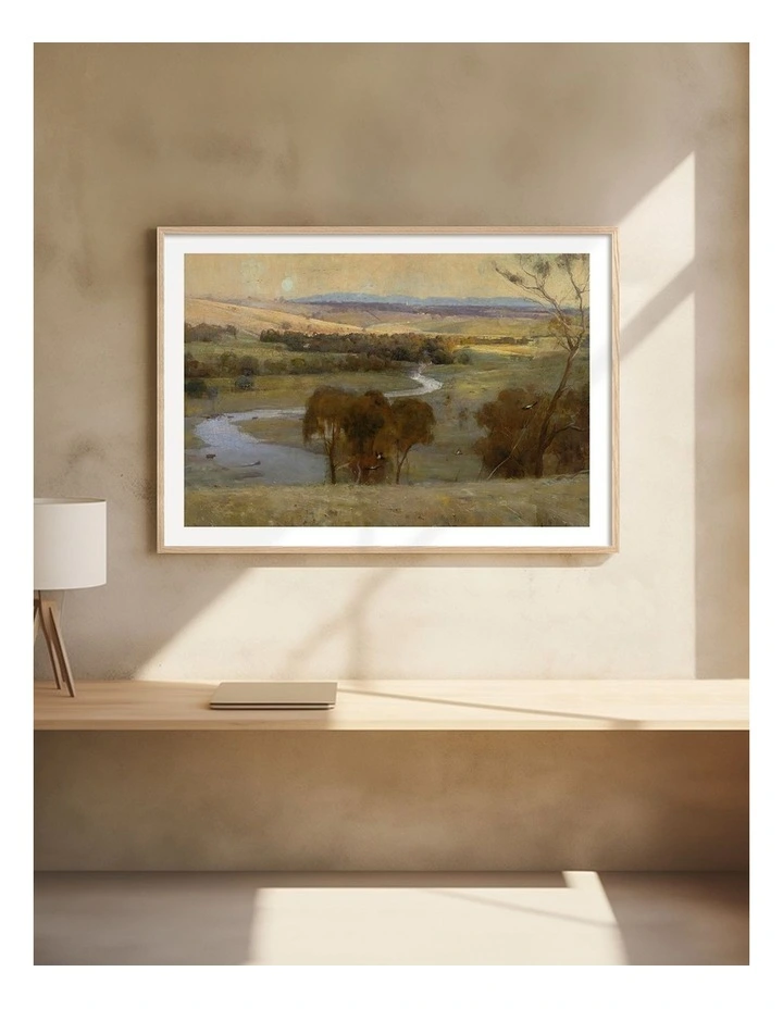 Australian Made Still Glides the Stream and Shall Forever Glide Art Print Natural Frame image 2