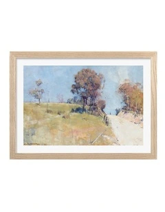 Australian Made Sunlight Cutting on a Hot Road Art Print Natural Frame