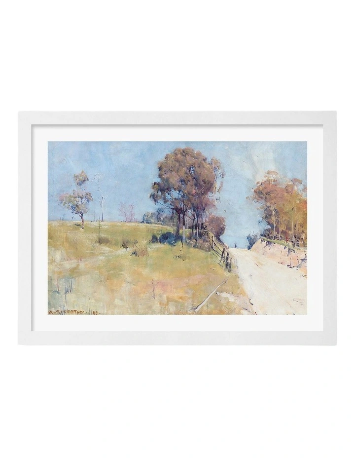 Australian Made Sunlight Cutting on a Hot Road Art Print White Frame image 1