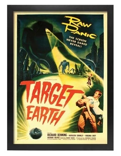 Australian Made Target Earth Vintage Art Poster Black Frame