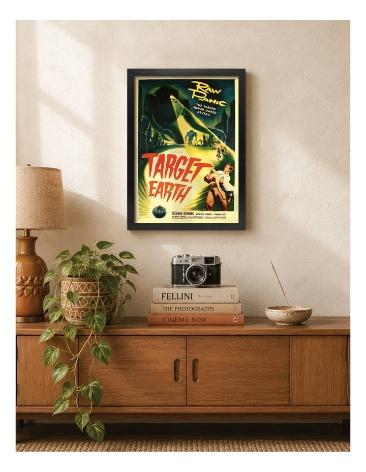 Australian Made Target Earth Vintage Art Poster Black Frame image 2