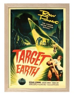 Australian Made Target Earth Vintage Art Poster Natural Frame