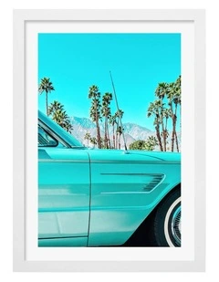 Australian Made Teal Thunderbird Art Print White Frame