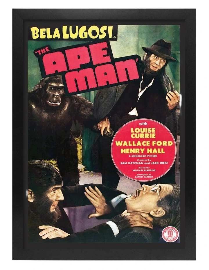 Australian Made The Ape Man Vintage Art Poster Black Frame image 1