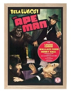 Australian Made The Ape Man Vintage Art Poster Natural Frame