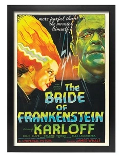 Australian Made The Bride of Frankenstein Vintage Art Poster Black Frame