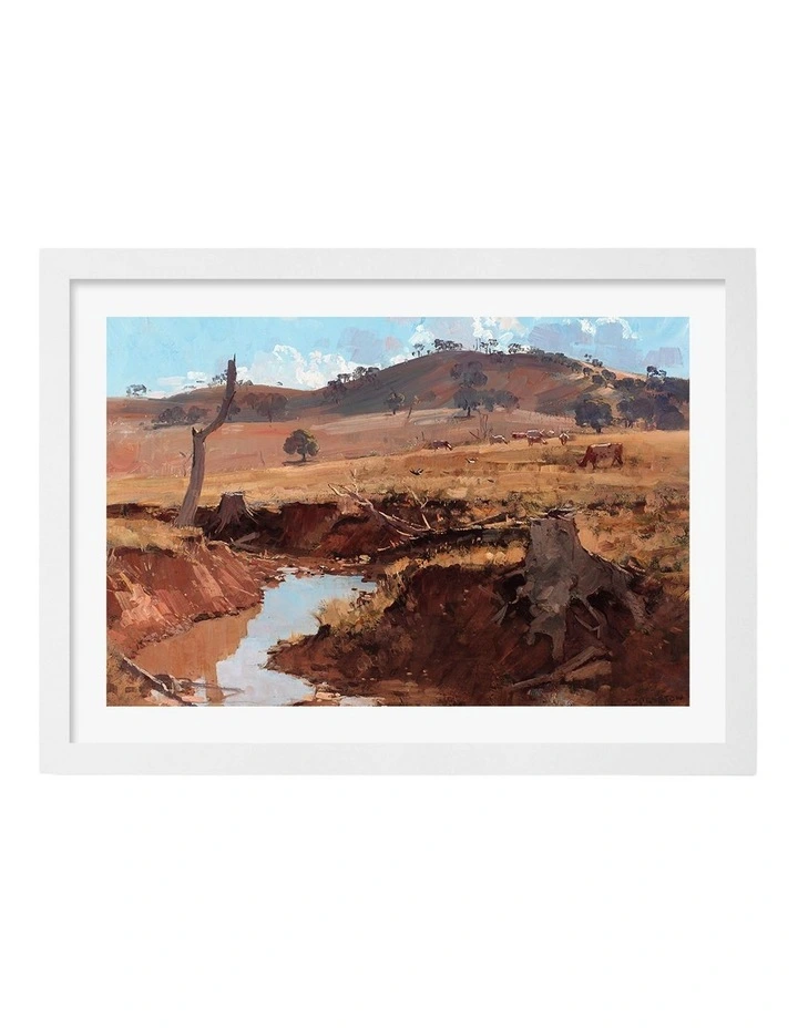 Australian Made The Creek Art Print White Frame image 1