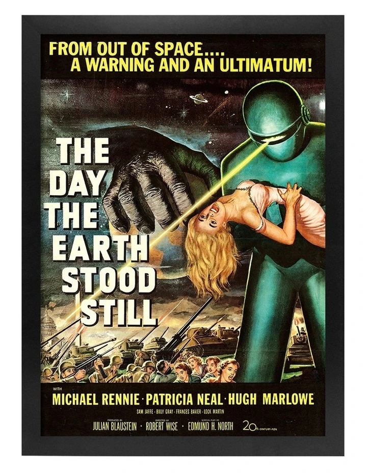 Australian Made The Day the Earth Stood Still Vintage Art Poster Black Frame image 1