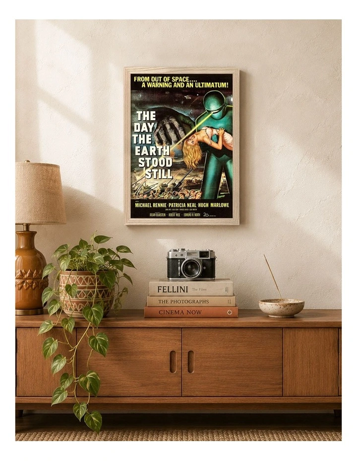 Australian Made The Day the Earth Stood Still Vintage Art Poster Natural Frame image 2