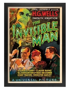 Australian Made The Invisible Man Vintage Art Poster Black Frame