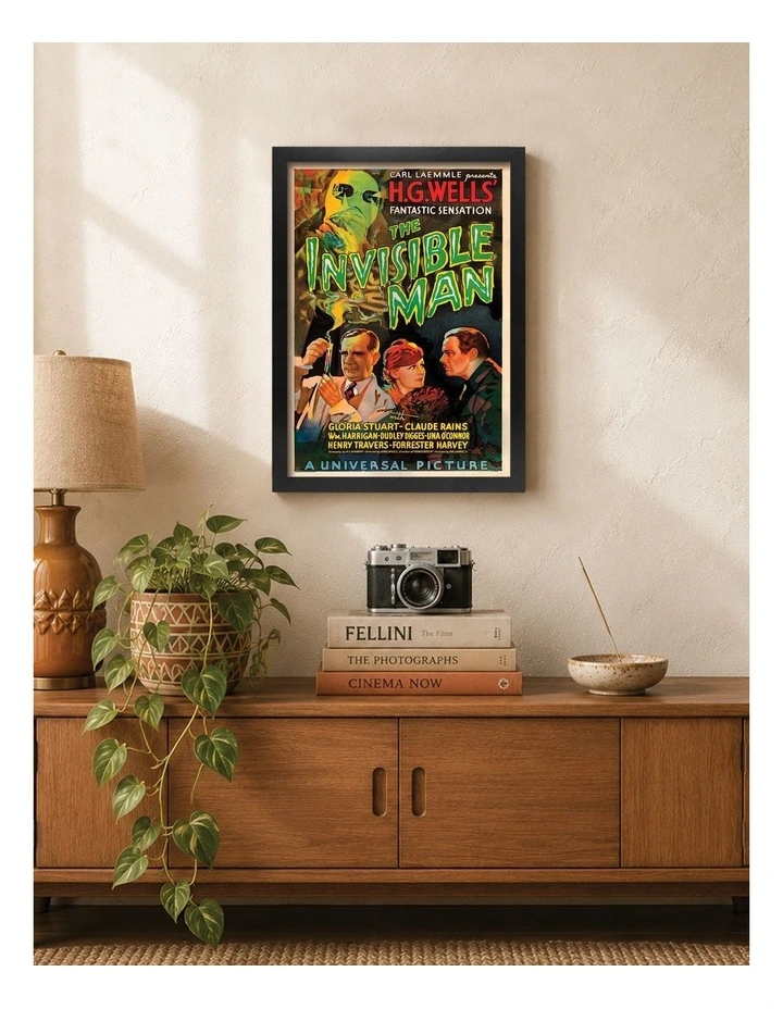 Australian Made The Invisible Man Vintage Art Poster Black Frame image 2