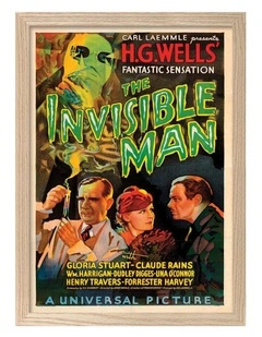 Australian Made The Invisible Man Vintage Art Poster Natural Frame