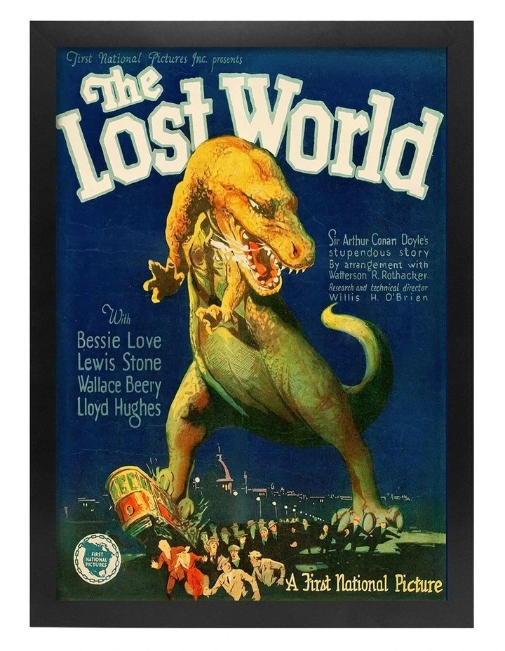 Australian Made The Lost World Vintage Art Poster Black Frame image 1