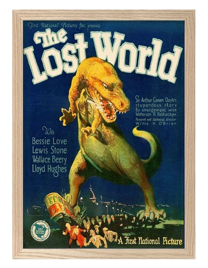 Australian Made The Lost World Vintage Art Poster Natural Frame image 1
