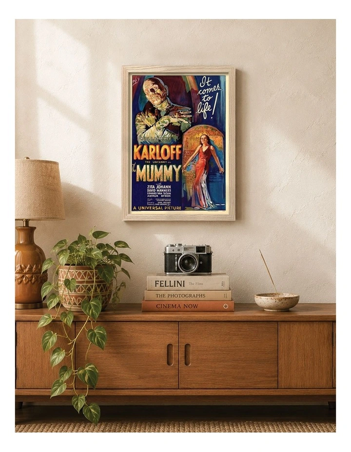Australian Made The Mummy Vintage Art Poster Natural Frame image 2