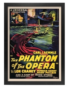 Australian Made The Phantom of the Opera Vintage Art Poster Black Frame