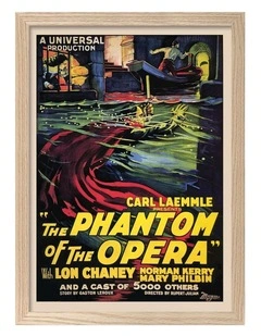 Australian Made The Phantom of the Opera Vintage Art Poster Natural Frame