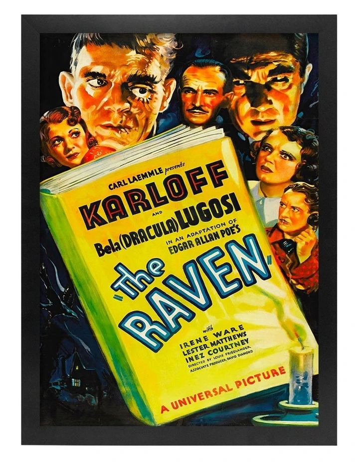 Australian Made The Raven Vintage Art Poster Black Frame image 1