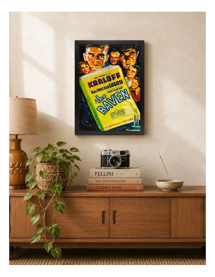 Australian Made The Raven Vintage Art Poster Black Frame image 2