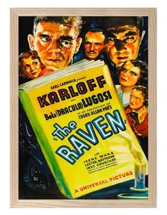 Australian Made The Raven Vintage Art Poster Natural Frame