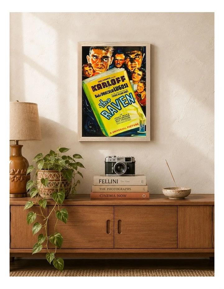 Australian Made The Raven Vintage Art Poster Natural Frame image 2