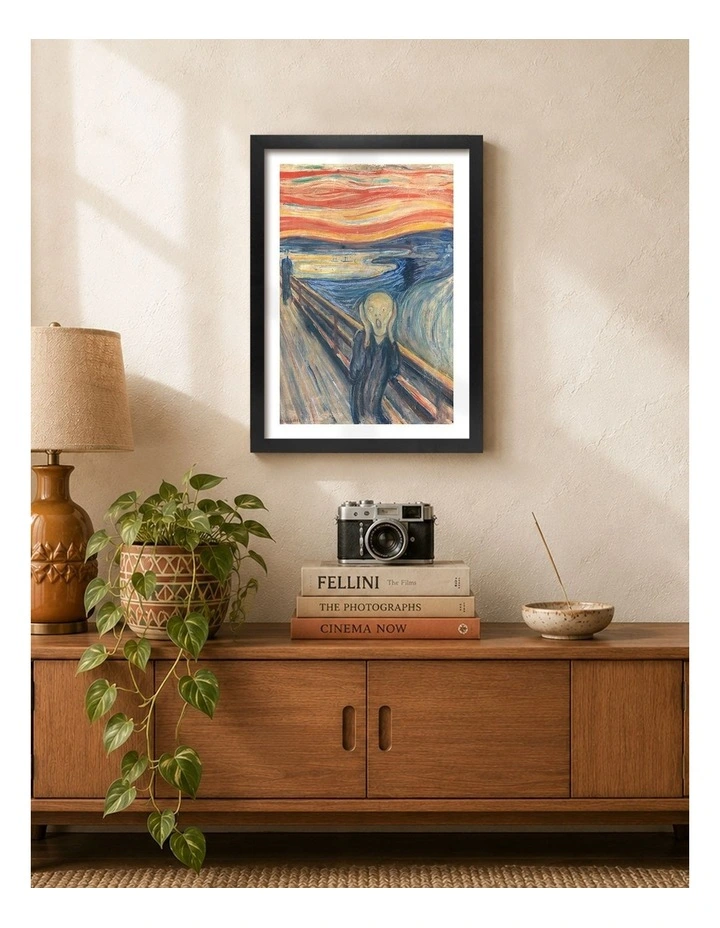 Australian Made The Scream Edvard Munch Art Print Black Frame image 2