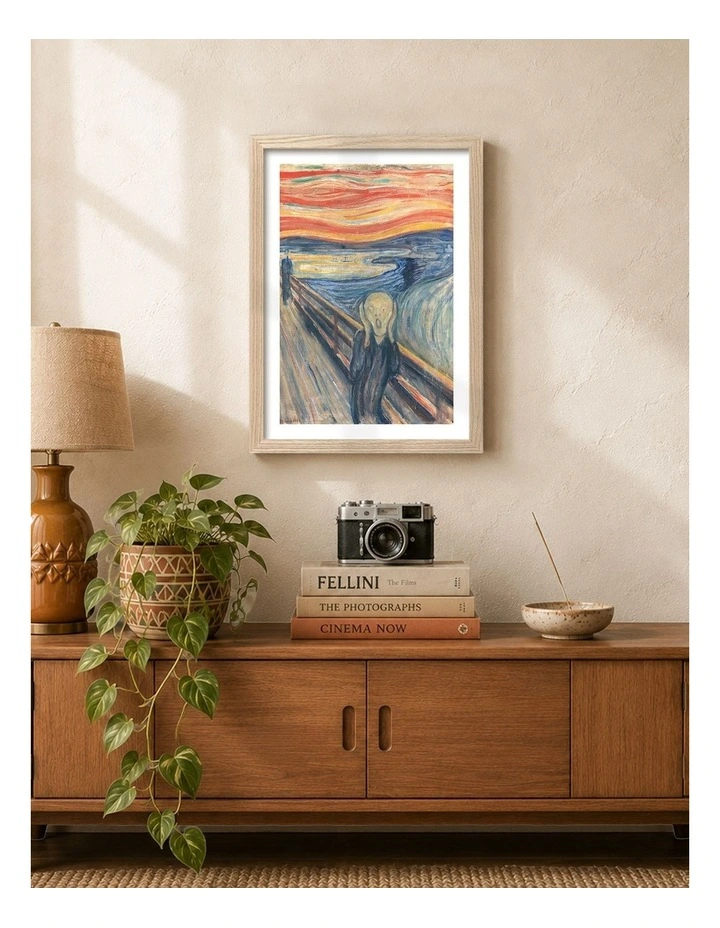 Australian Made The Scream Edvard Munch Art Print Natural Frame image 2
