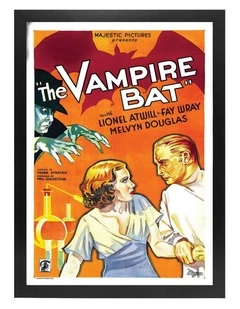 Australian Made The Vampire Bat Vintage Art Poster Black Frame