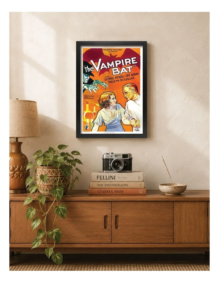 Australian Made The Vampire Bat Vintage Art Poster Black Frame image 2