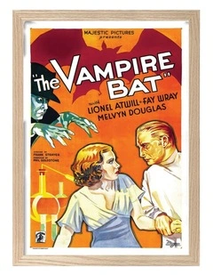 Australian Made The Vampire Bat Vintage Art Poster Natural Frame