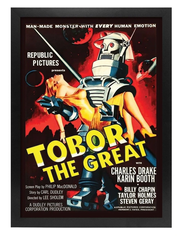 Australian Made Tobor the Great Vintage Art Poster Black Frame image 1