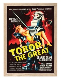 Australian Made Tobor the Great Vintage Art Poster Natural Frame