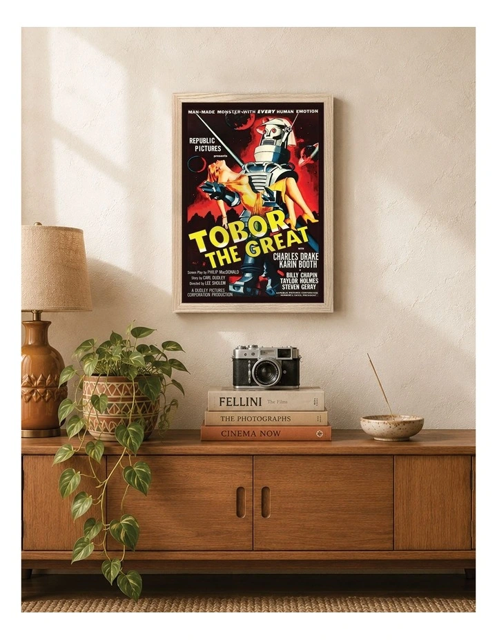 Australian Made Tobor the Great Vintage Art Poster Natural Frame image 2
