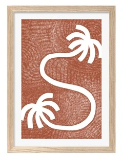 Australian Made Tropical S-Curve Palms Art Print Natural Frame