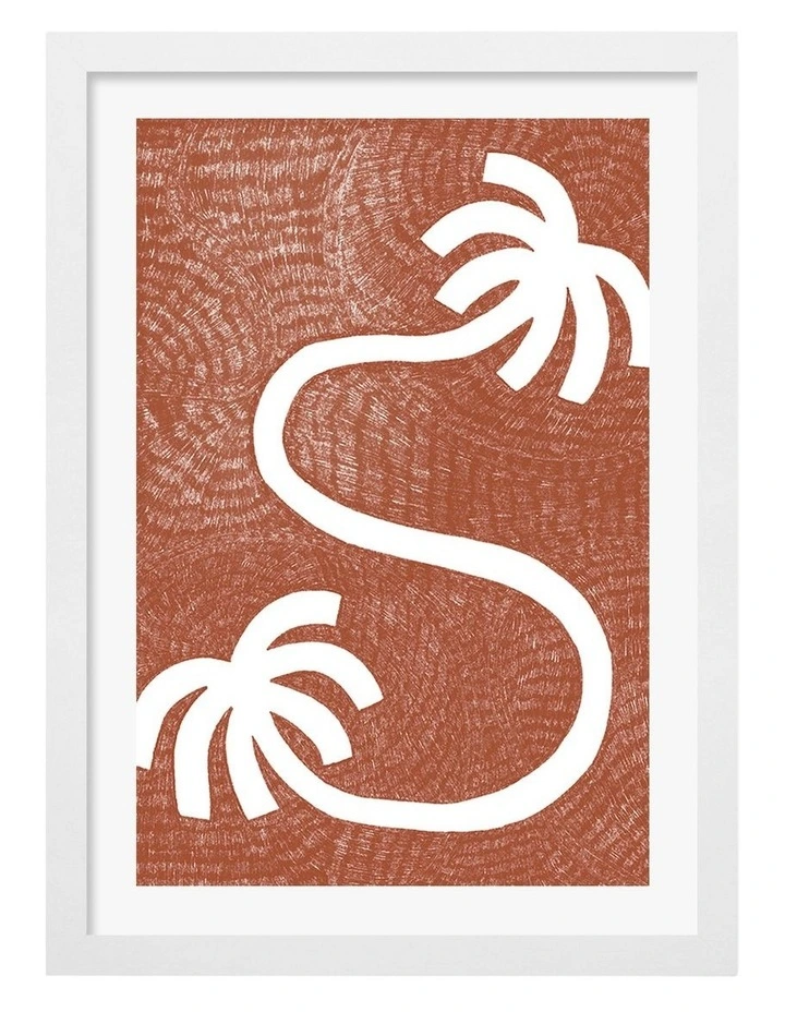 Australian Made Tropical S-Curve Palms Art Print White Frame image 1