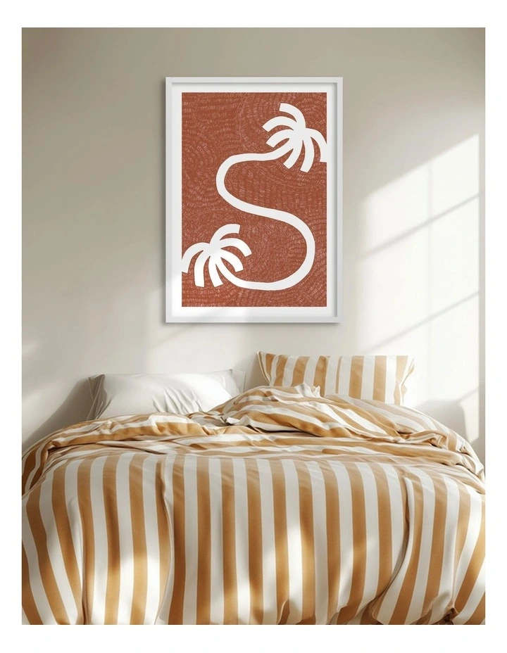 Australian Made Tropical S-Curve Palms Art Print White Frame image 2