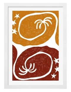 Australian Made Tropical Starry Night Art Print White Frame