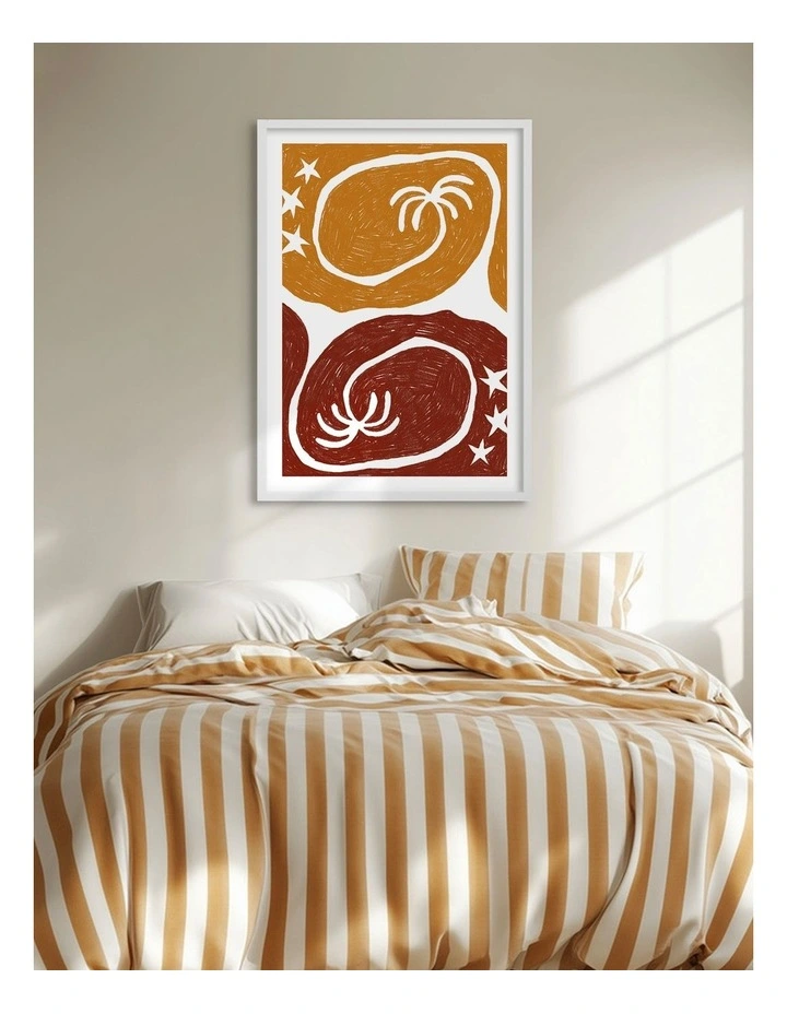 Australian Made Tropical Starry Night Art Print White Frame image 2
