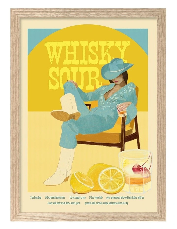 Australian Made Western Chill Vibes Art Print Natural Frame image 1
